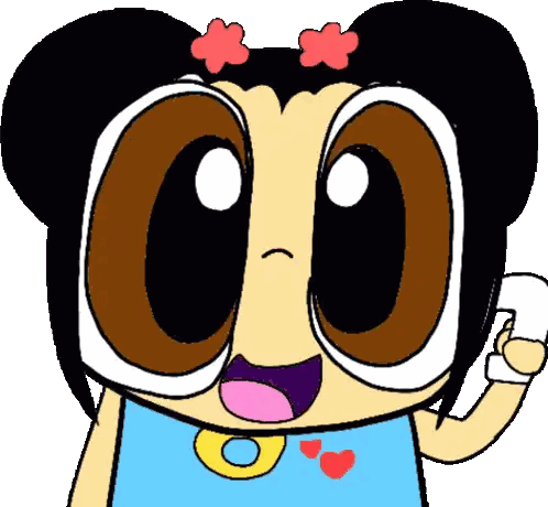 Cartoon Character with Big Eyes and Blue Shirt