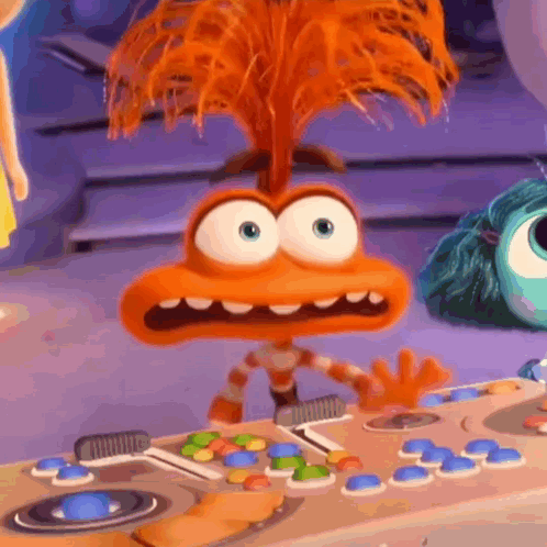 Cartoon Character With Big Eyes and Feather in Hair