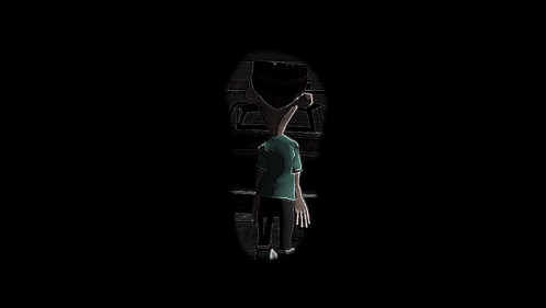 Cartoon Character With Big Eyes And Green Shirt GIF