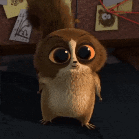 Cartoon Character with Big Orange Eyes