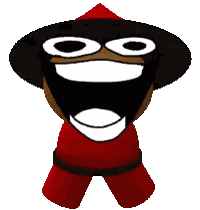 Cartoon Character with Big Smile and Mask