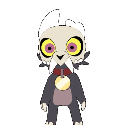 Cartoon Character With Big Yellow Eyes and Bell