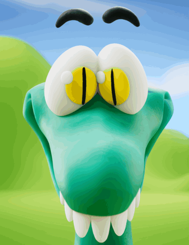 Cartoon Character With Big Yellow Eyes