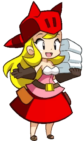 Cartoon Character with Blonde Hair and Red Hat