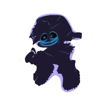Cartoon Character with Blue Eyes and Big Smile