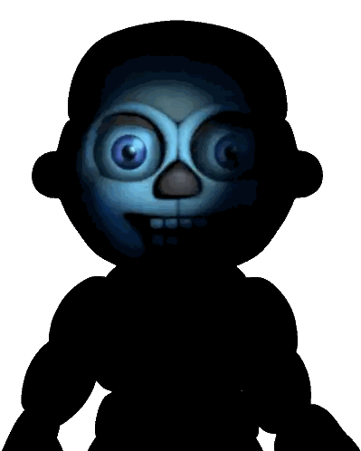 Cartoon Character with Blue Eyes and Black Body