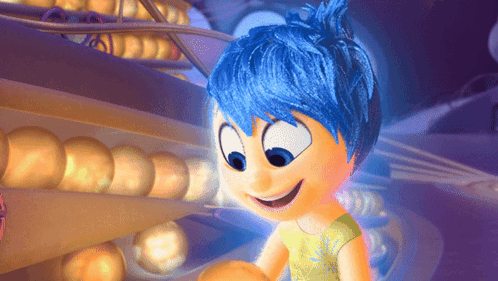 Cartoon Character With Blue Hair and Big Eyes