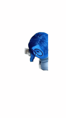 Cartoon Character with Blue Hair and Glasses