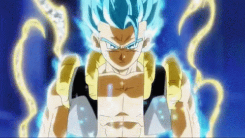 Cartoon Character With Blue Hair And Yellow Belt GIF