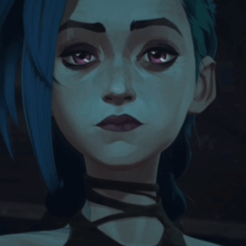 Cartoon Character With Blue Hair Close Up
