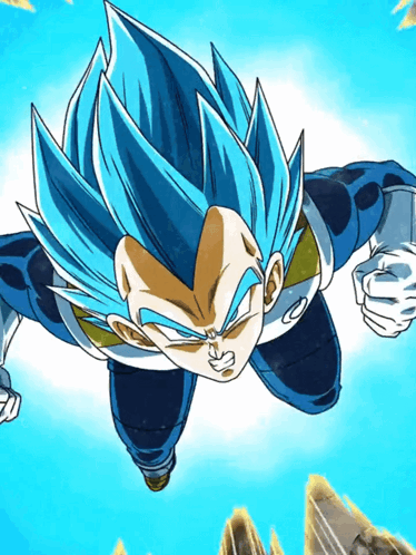 Cartoon Character With Blue Hair Flying