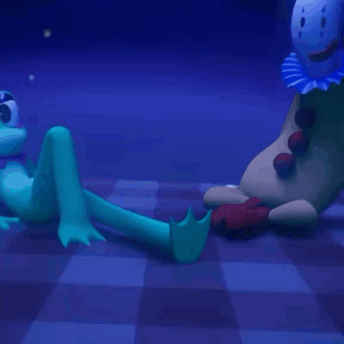 Cartoon Character With Bow Tie Kneeling