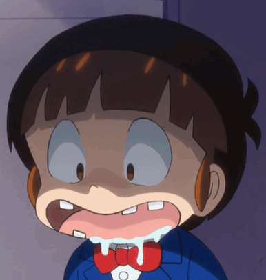 Cartoon Character With Bow Tie Making Face