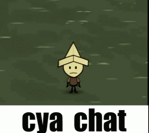 Cartoon Character With Box On Head Cya Chat GIF