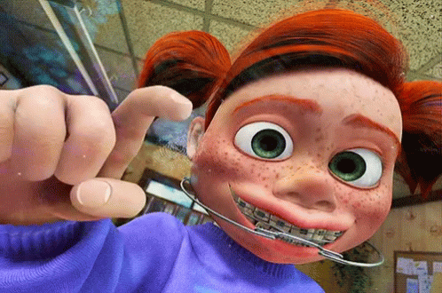 Cartoon Character With Braces Making Funny Face