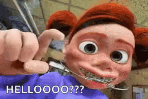 Cartoon Character With Braces Saying Hellooo