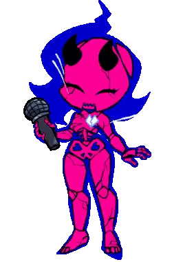 Cartoon Character with Brain on Head Next to Microphone
