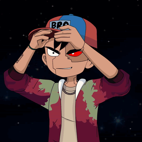 Cartoon Character With Bro Hat