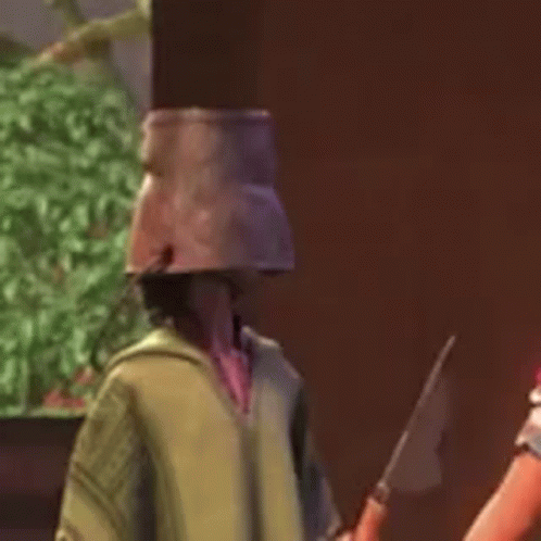 Cartoon Character With Bucket And Shovel GIF