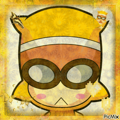 Cartoon Character With Butterfly on Head Picmix