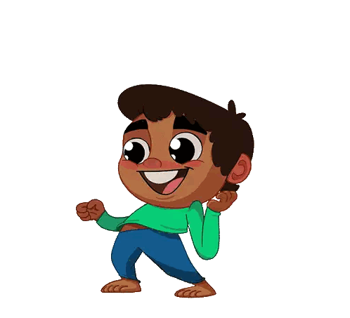 Cartoon Character With Colorful Powder