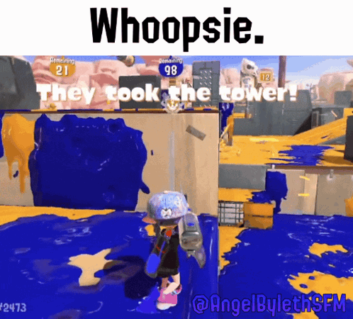 Cartoon Character with Cone Saying Whoopsie-Doopsie