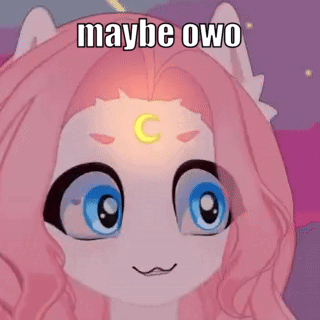 Cartoon Character With Crescent Moon on Forehead Maybe Owo