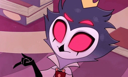 Cartoon Character with Crown Pointing