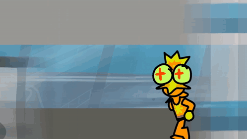 Cartoon Character With Crown Running Saying Jesus