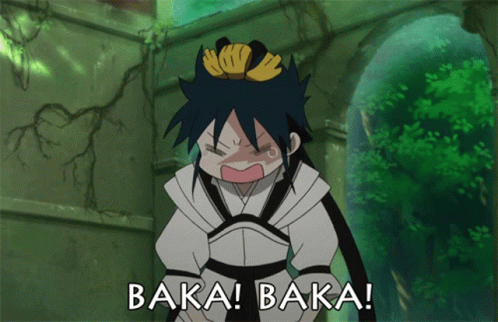 Cartoon Character With Crown Saying Baka Baka GIF