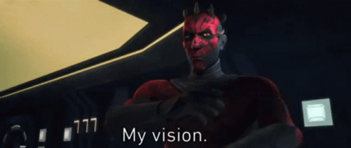 Cartoon Character With Crown Saying My Vision GIF