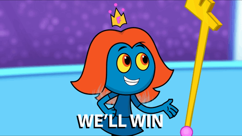 Cartoon Character With Crown Saying We'll Win