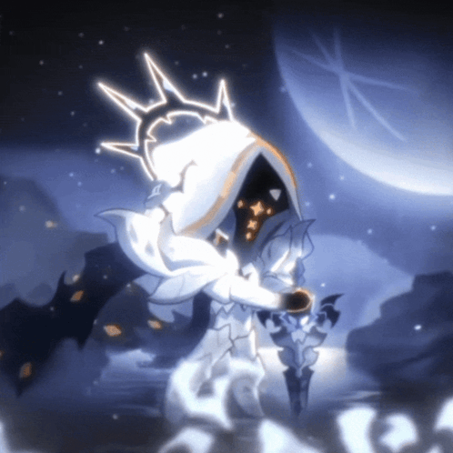 Cartoon Character With Crown Standing In The Dark GIF