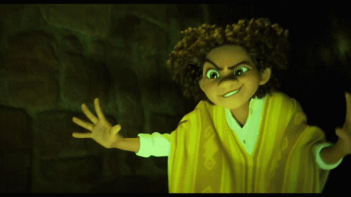 Cartoon Character With Curly Hair In Yellow Robe GIF