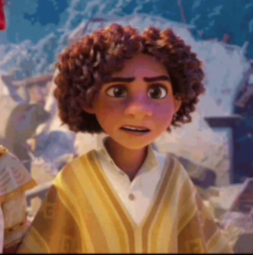 Cartoon Character With Curly Hair in Yellow Sweater
