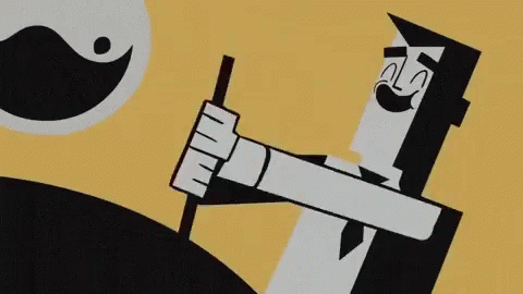Cartoon Character With Dank on Face
