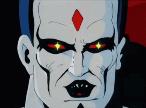 Cartoon Character With Diamond On Forehead And Glowing Eyes GIF
