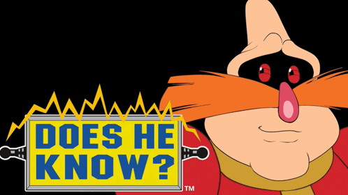 Cartoon Character With Does He Know Sign