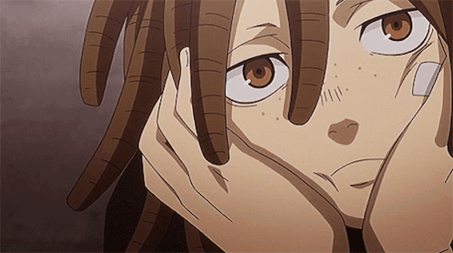 Cartoon Character With Dreadlocks Covering Face