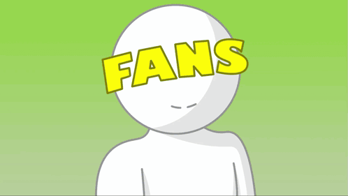 Cartoon Character With Fans On Face GIF