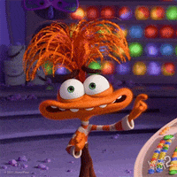 Cartoon Character With Feathers In Hair And Wall Of Lights GIF