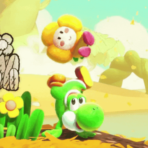 Cartoon Character With Flower on Head on Branch