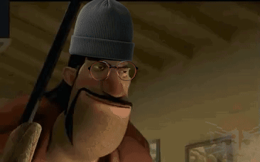 Cartoon Character With Glasses and Beanie Holding Gun