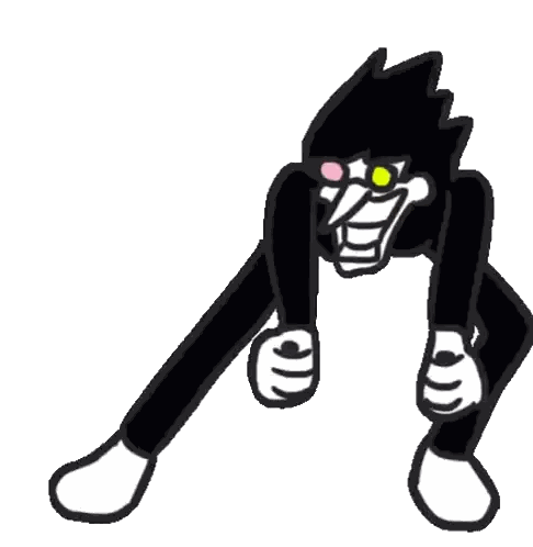 Cartoon Character with Glasses and Big Smile