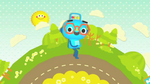 Cartoon Character With Glasses And Hat GIF