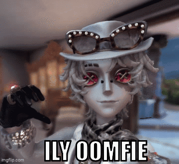 Cartoon Character With Glasses And Hat Saying Ily Oomfie GIF