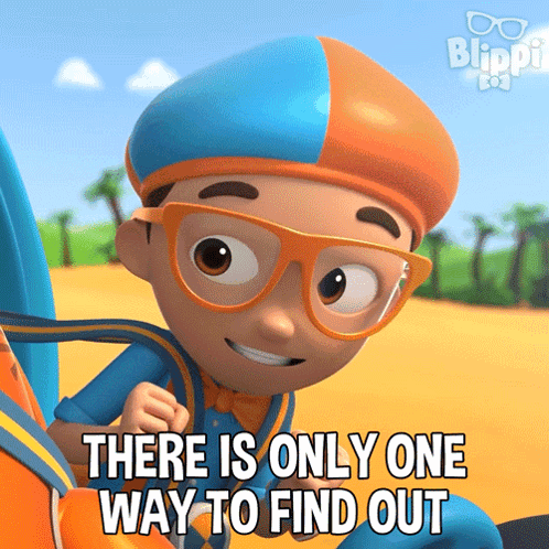 Cartoon Character With Glasses And Hat Says Find Out GIF