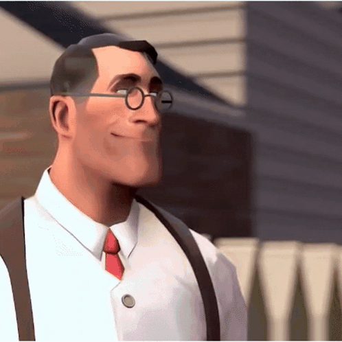 Cartoon Character With Glasses and Suspenders Smiling