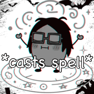 Cartoon Character With Glasses Casts Spell