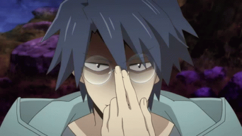Cartoon Character With Glasses Covering Nose GIF